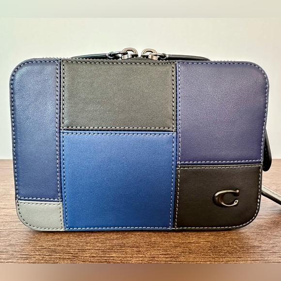 New Coach Charter Crossbody Bag 19 with Patchwork in Black Multi - Picture 2 of 10